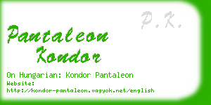 pantaleon kondor business card